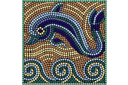 Pochoirs avec motifs carrés - Dauphin sur les vagues (mosaïque)