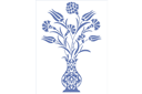 Pochoirs avec jardin et fleurs sauvages - Vase turc de fleurs