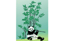 Pochoirs avec des animaux - Panda et bambou 1