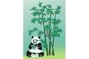 Pochoirs avec feuilles et branches - Panda et bambou 3