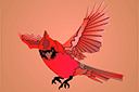 Pochoirs avec des animaux - Cardinal rouge 2