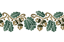 Pochoirs avec feuilles et branches - Bordure en chêne 125
