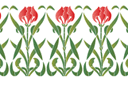 Pochoirs avec jardin et fleurs sauvages - Tulipes Art Nouveau