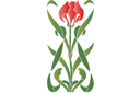 Pochoirs avec jardin et fleurs sauvages - Tulipe Art Nouveau