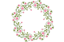 Pochoirs avec jardin et roses sauvages - Médaillon de rose musquée