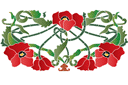 Pochoirs des styles Art nouveau et Art déco - Coquelicots larges