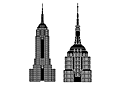 Pochoirs avec des points de repère et des bâtiments - Empire State Building