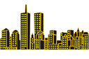 Pochoirs avec des points de repère et des bâtiments - Horizon de Manhattan 1