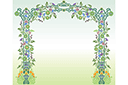 Pochoirs avec jardin et fleurs sauvages - Arche fleurie Art Nouveau