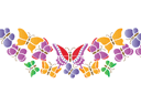 Pochoirs avec papillons et libellules - Bordure papillon