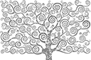 Pochoirs avec arbres et buissons - L'arbre de Klimt