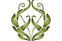 Pochoirs à motifs classiques - Couronne de feuilles