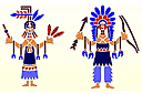 Pochoirs avec des Indiens d'Amérique - Deux indiens
