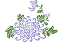 Pochoirs de style oriental - Motif chrysanthème chinois