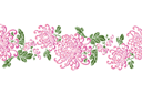 Pochoirs pour bordures avec plantes - Chrysanthème chinois bordure 2