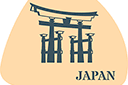 Pochoirs avec des points de repère et des bâtiments - Japon