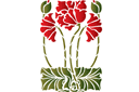 Pochoirs avec jardin et fleurs sauvages - Motif coquelicot B