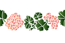 Pochoirs avec jardin et fleurs sauvages - Bordure d'hortensia
