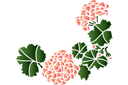Pochoirs avec jardin et fleurs sauvages - Coin hortensia