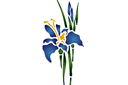 Pochoirs avec jardin et fleurs sauvages - Iris et bourgeon