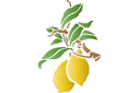 Pochoirs floraux par petits lots - Citrons sur une branche. Paquet de 6 pièces.