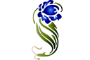 Pochoirs avec jardin et fleurs sauvages - Iris stylisé