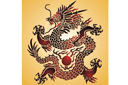 Pochoirs de style oriental - Dragon du soleil