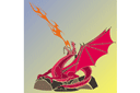 Pochoirs avec dragons - Dragon de feu 2