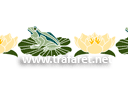 Pochoirs avec jardin et fleurs sauvages - Bordure de grenouille