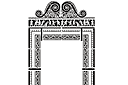 Pochoirs avec les points de repère d'Ephèse - Porte