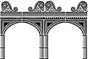 Pochoirs avec les points de repère d'Ephèse - Arcade