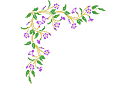 Pochoirs avec jardin et fleurs sauvages - Fleur de pervenche