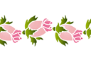 Pochoirs pour bordures avec plantes - Bordure bouton de rose