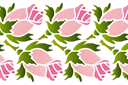 Pochoirs avec jardin et fleurs sauvages - Double bordure de roses