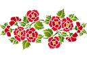 Pochoirs avec jardin et roses sauvages - Bouquet décoratif 031c