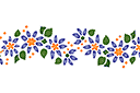 Pochoirs pour bordures avec plantes - Bordure de fleurs sauvages 040b