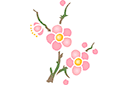 Pochoirs floraux par petits lots - Motif Sakura 101. Paquet de 6 pcs.