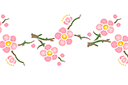 Pochoirs avec des éléments de jardin - Bordure Sakura 101