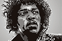 Pochoirs avec arts historiques - Jimi Hendrix