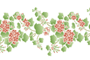 Pochoirs pour bordures avec plantes - Bordure de géranium