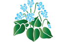 Pochoirs floraux par petits lots - Perce-neige bleu. Paquet de 4 pièces.