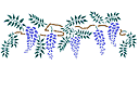 Pochoirs pour bordures avec plantes - Glycine