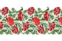 Pochoirs avec jardin et fleurs sauvages - Bordure coquelicot 39