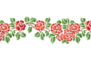 Pochoirs avec jardin et roses sauvages - Bordure rose 41