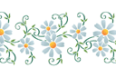 Pochoirs avec jardin et fleurs sauvages - Bordure de camomille 43
