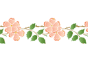 Pochoirs avec jardin et roses sauvages - Bordure d'églantier 48a