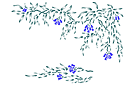 Pochoirs d'angles - Bordure avec des fleurs de cloche