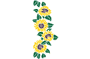 Pochoirs avec jardin et fleurs sauvages - Bordure de tournesol