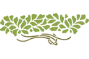 Pochoirs avec feuilles et branches - Motif vert