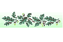 Pochoirs avec feuilles et branches - Bordure en chêne 2